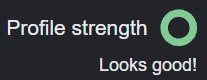 Google's profile strength indicator on V Signs' Business Profile, reading "Looks good!"